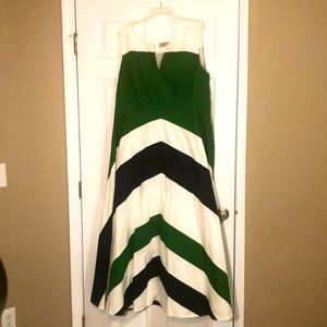 Chevron stripe colorblock maxidress w pockets